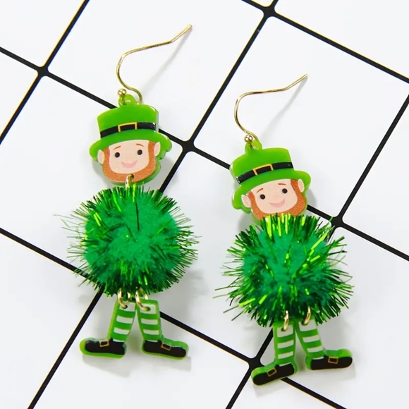 Jewelry - ST Patrick's Pom Pom Earrings (NEW)